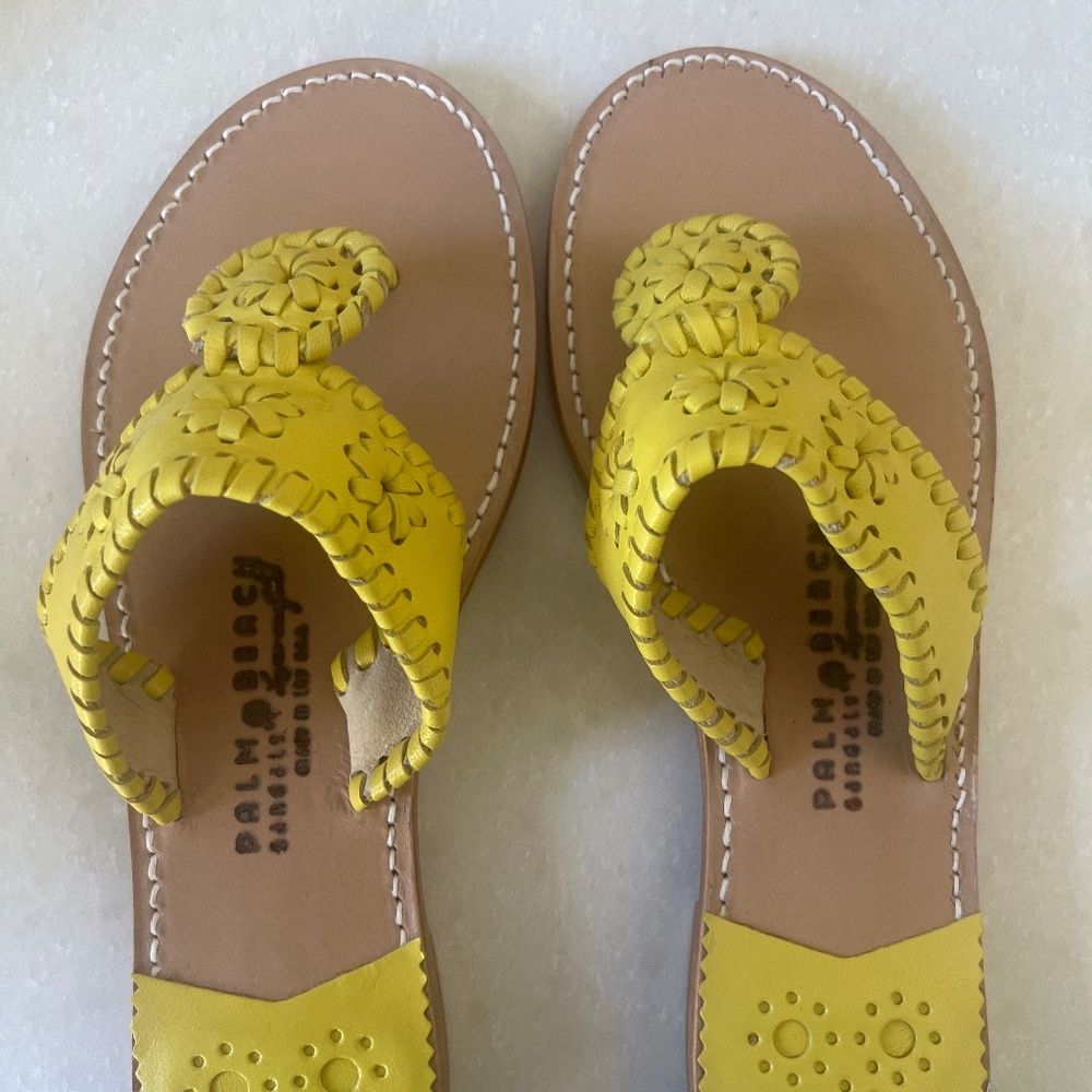 Palm Beach Sandals Yellow Flats Size 8.5 9 New In Box